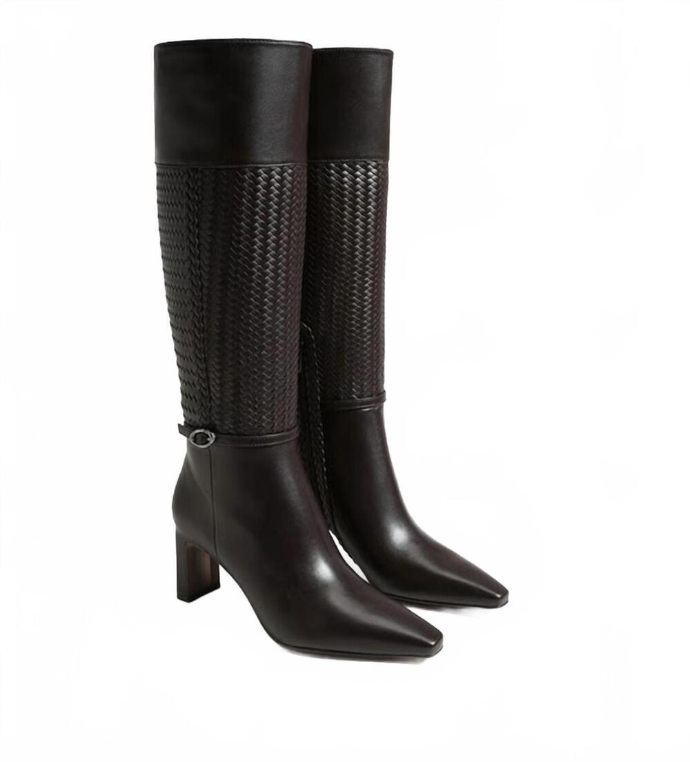 NEW SAM EDELMAN women's sylvia weave boot in cafe